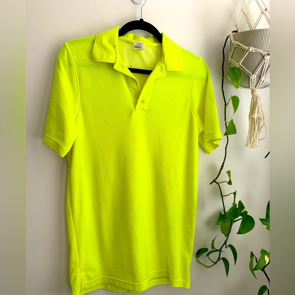 3 for $20 - ⭐️ Neon Highlighter Yellow Fluorescent Polo Shirt - Size Small
